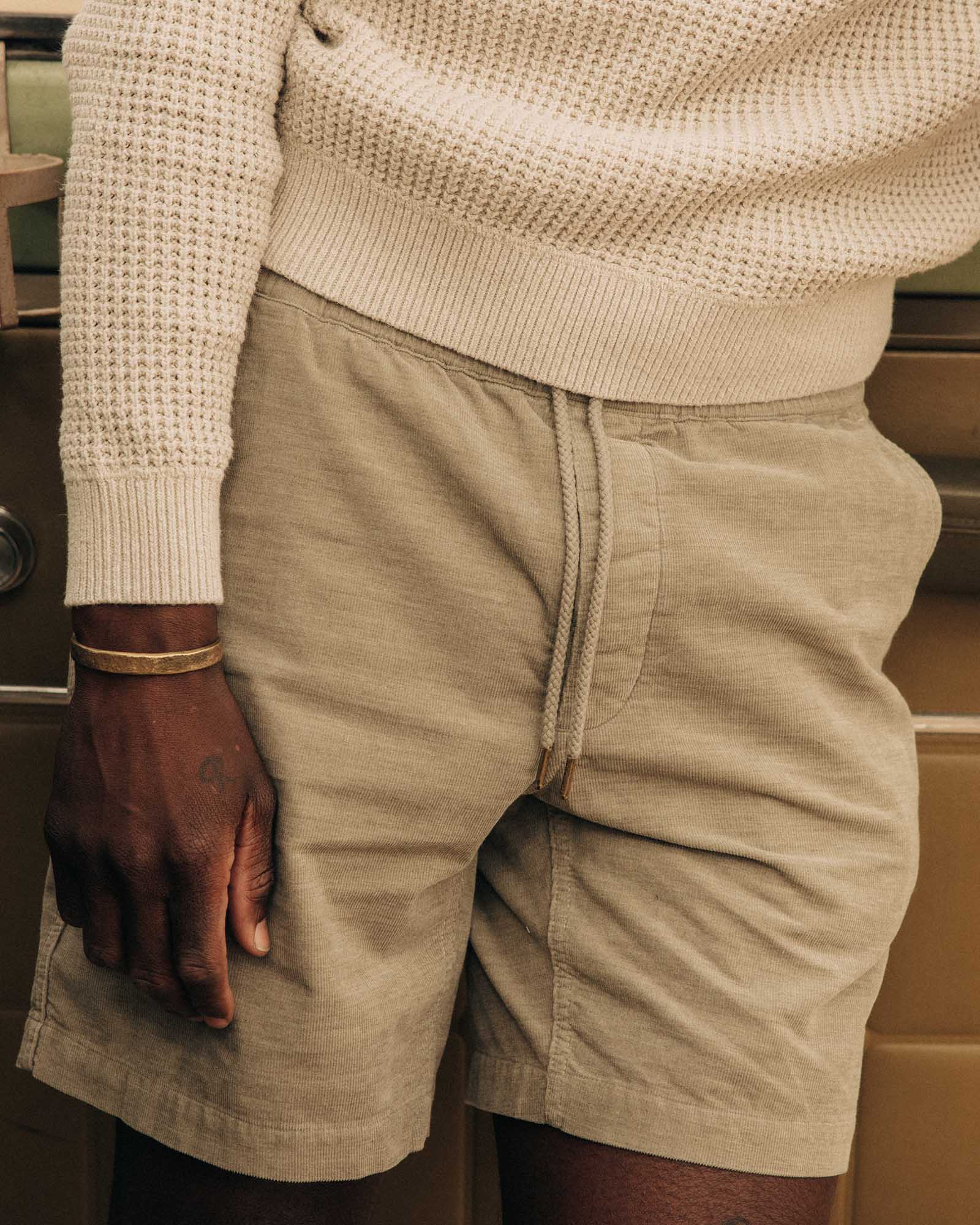 The Apres Short in Heather Moss Pincord