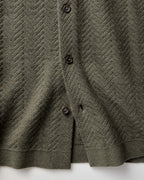 The Button Down Polo in Cilantro Herringbone