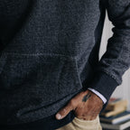The Briggs Pullover in Coal French Terry Twill Knit