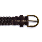 The Braided Belt in Chocolate Suede
