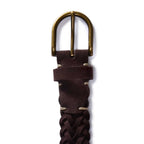 The Braided Belt in Chocolate Suede
