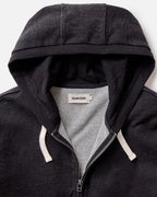 The Apres Zip Hoodie in Black Indigo Terry