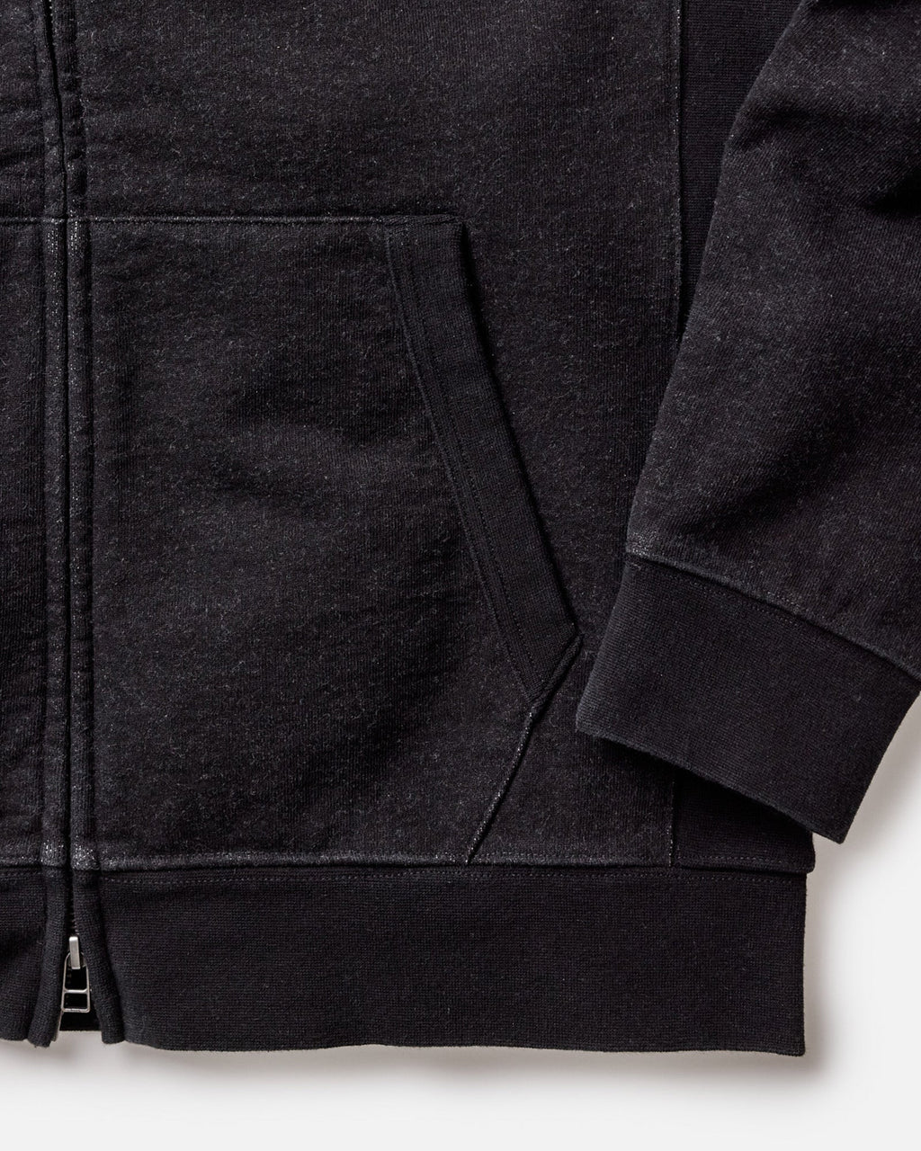 The Apres Zip Hoodie in Black Indigo Terry