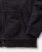 The Apres Zip Hoodie in Black Indigo Terry