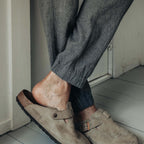 The Apres Pant in Heather Grey Double Cloth