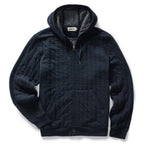 The Apres Zip Hoodie in Heather Midnight Quilted Jersey