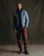 The Apres Pant in Burgundy Double Cloth