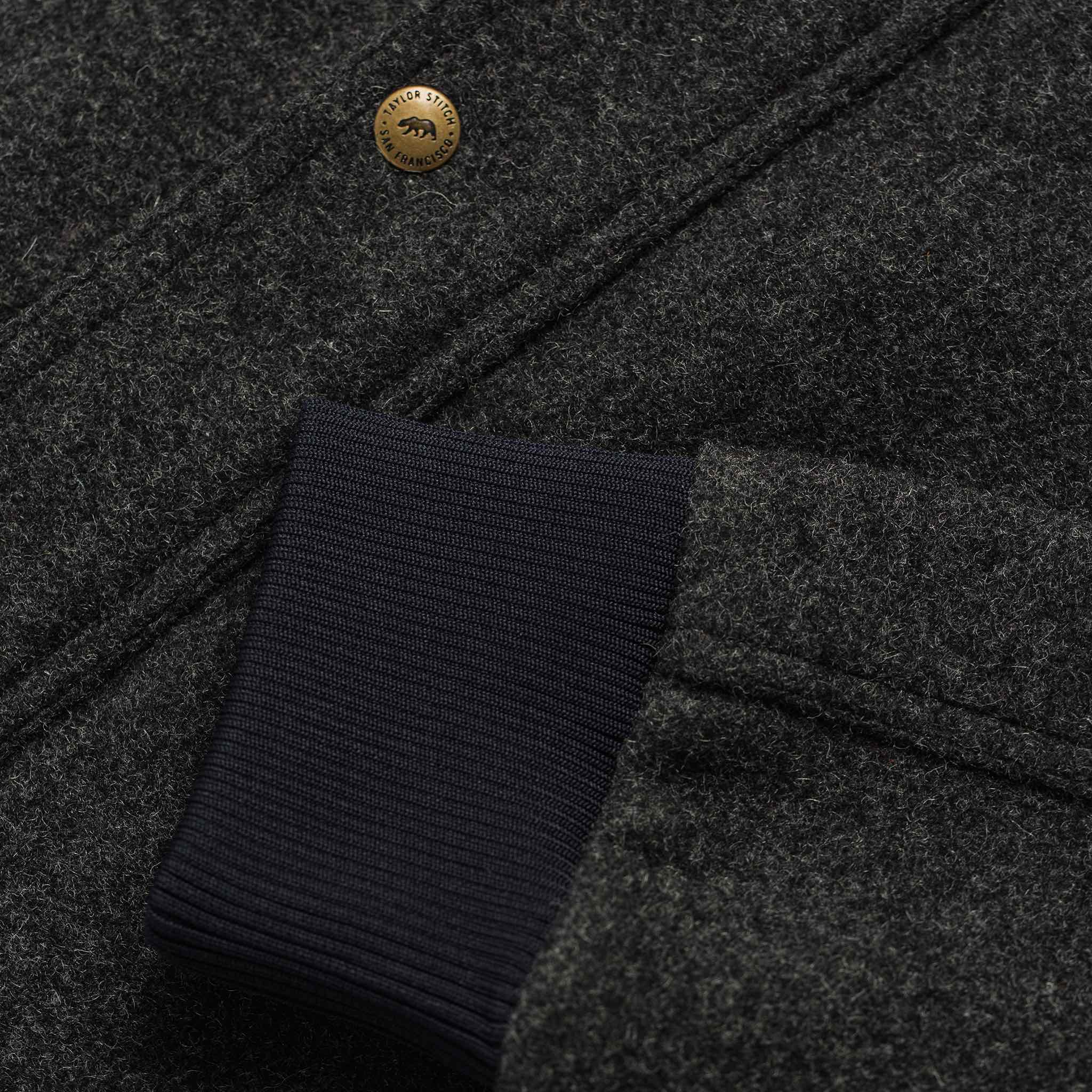 The Bomber Jacket in Charcoal Wool