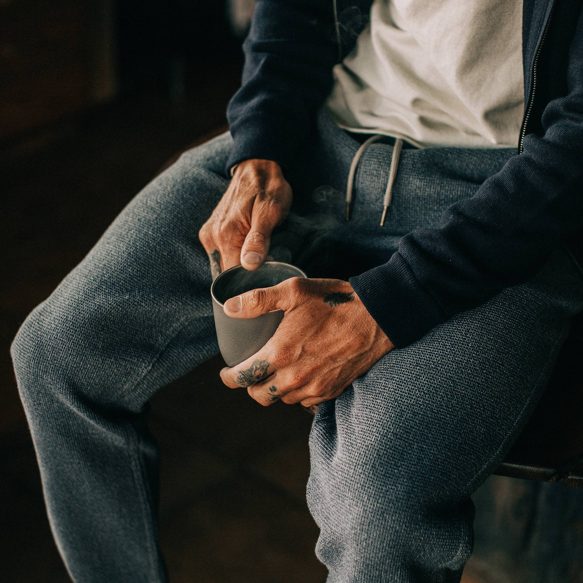 The Apres Pant in Charcoal Waffle