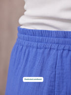 Joy Cotton Crinkle Trouser - Cobalt Blue