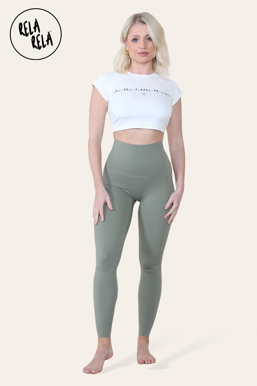 High Waisted Sculpting Leggings in Olive