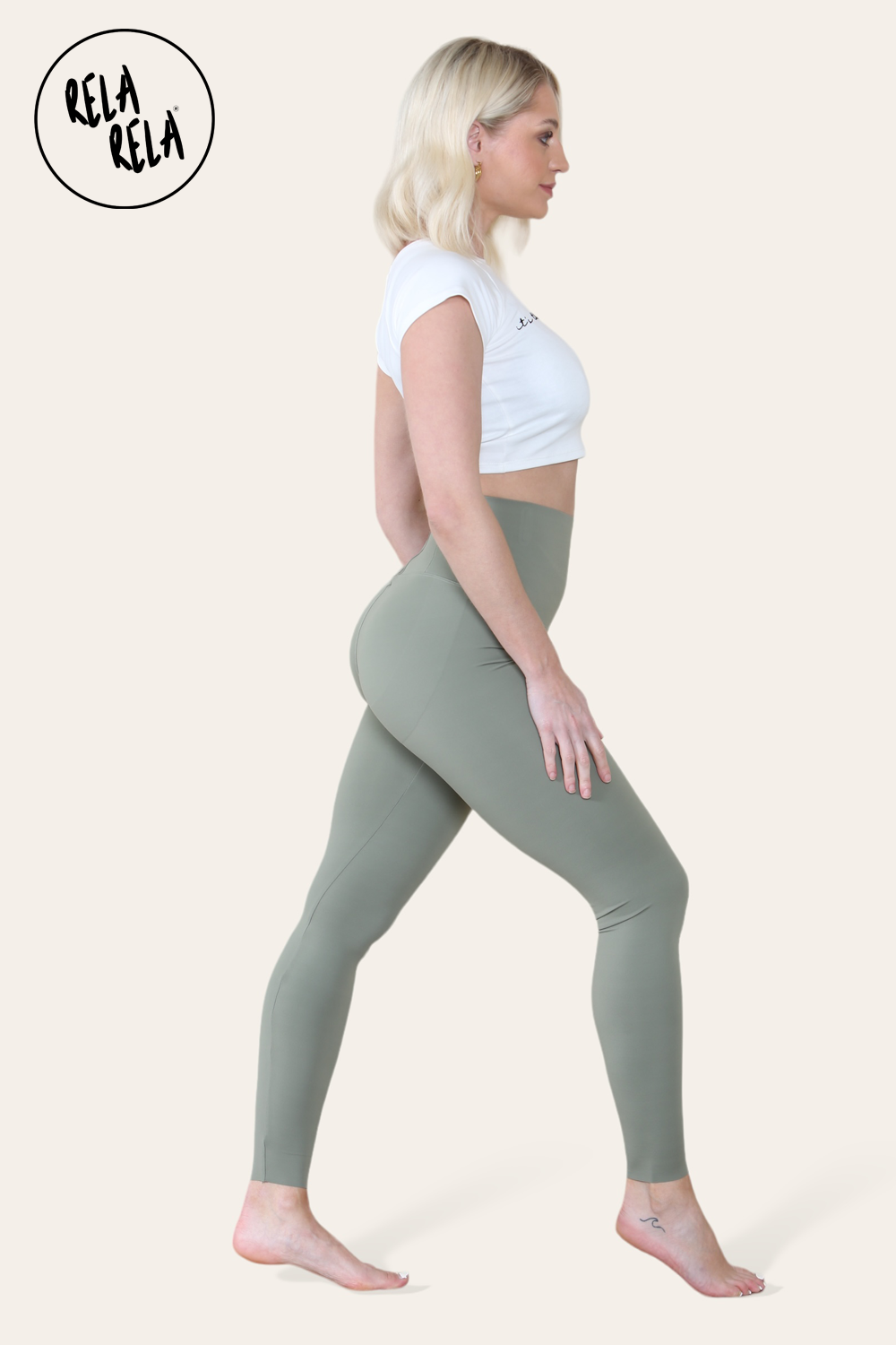 High Waisted Sculpting Leggings in Olive