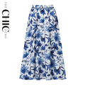 Boho Breeze Blue Floral Skirts XPLUS(4XL-5XL)