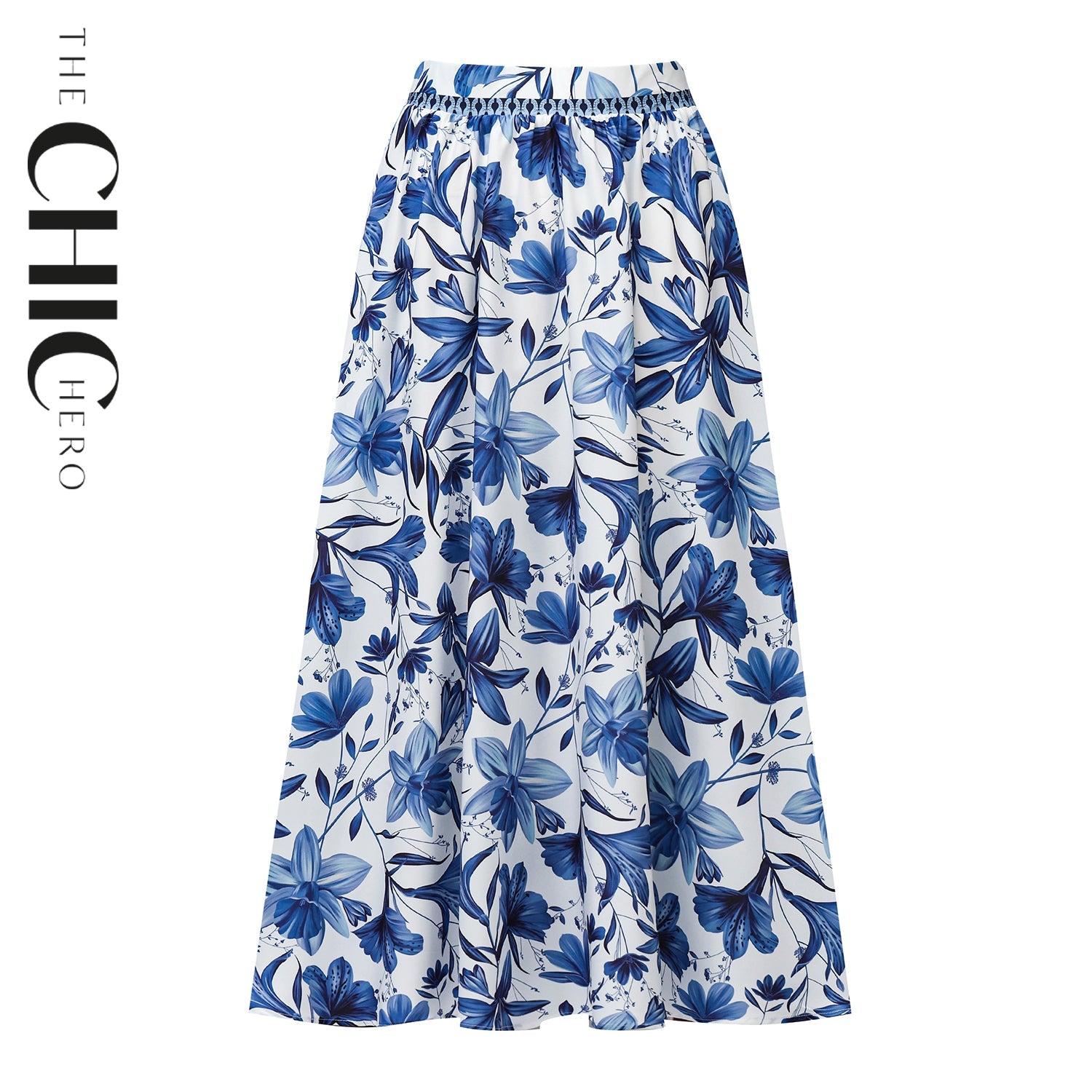 Boho Breeze Blue Floral Skirts XXPLUS(6XL+)