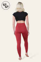 High Waisted Sculpting Leggings in Wine