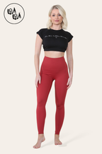 High Waisted Sculpting Leggings in Wine