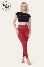 High Waisted Sculpting Leggings in Wine