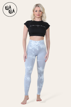 Marble Tie Dye High Waisted Scrunch Bum Leggings in Grey