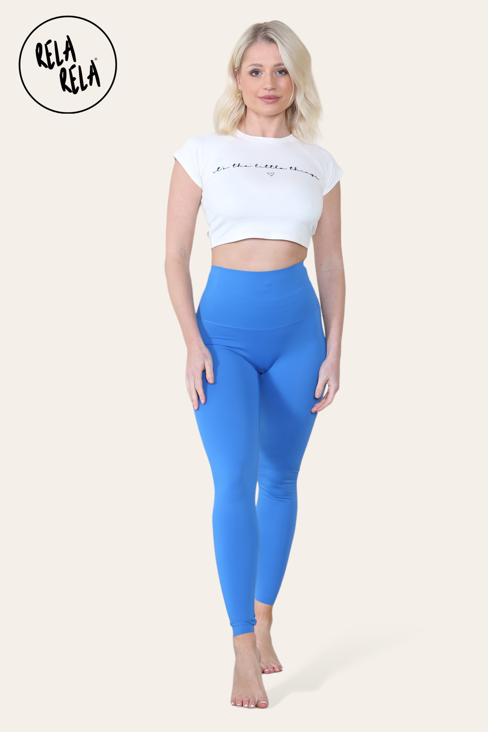 High Waisted Sculpting Leggings in Blue
