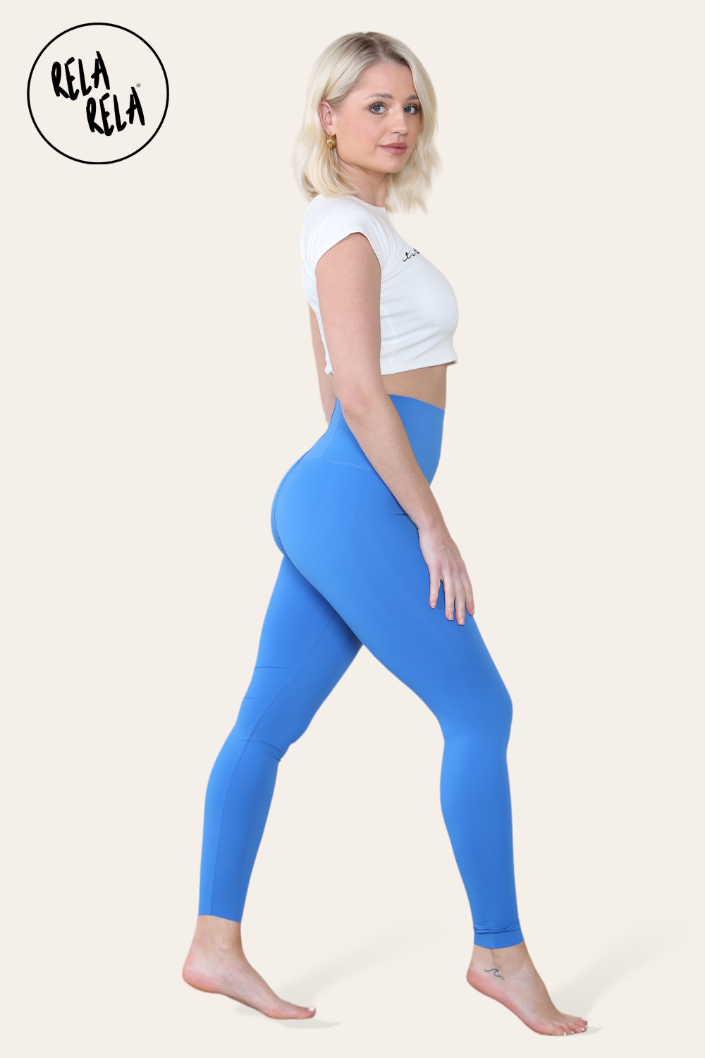 High Waisted Sculpting Leggings in Blue