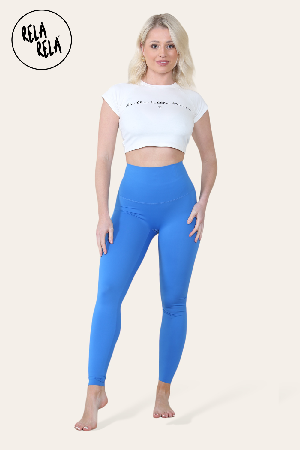 High Waisted Sculpting Leggings in Blue