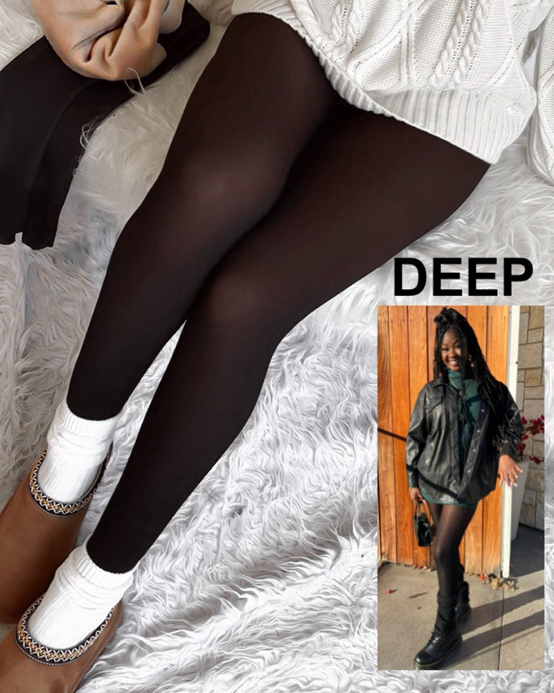 Semi Transparent double seam Fleece Lined Tights