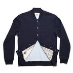 The Bomber in Indigo Fleece