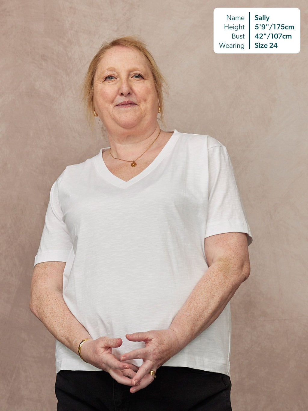 Cathy V-neck Tee - White