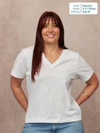 Cathy V-neck Tee - White