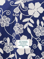 Elaine Embroidered Jacket - Reversible Navy