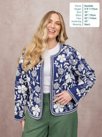 Elaine Embroidered Jacket - Reversible Navy