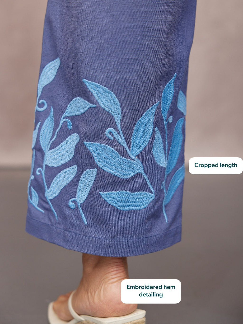 Co-Ord Embroidered Top & Trouser Bundle - Violet & Verity - Blue
