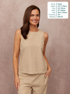 Ruby Tank Top - Brown Gingham
