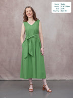 Ruth Sleeveless Tie Waist Dress - Green