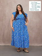 Susan Maxi Dress - Blue & White Floral Print