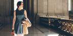 The Audrey Dress in Indigo Jacquard