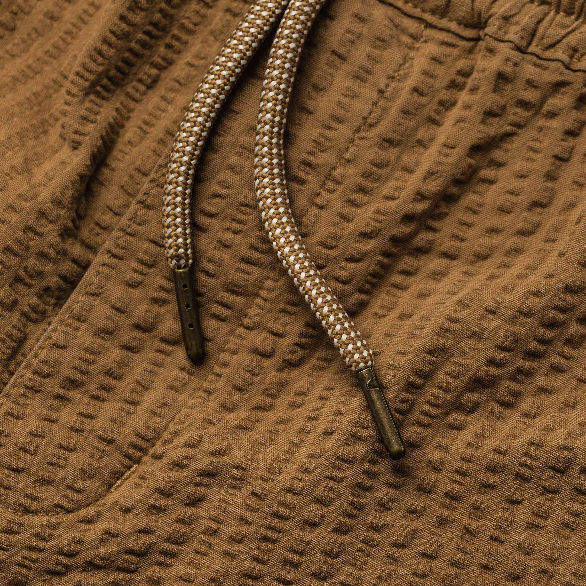 The Après Pant in British Khaki Seersucker