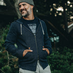 The Après Hoodie in Indigo Waffle